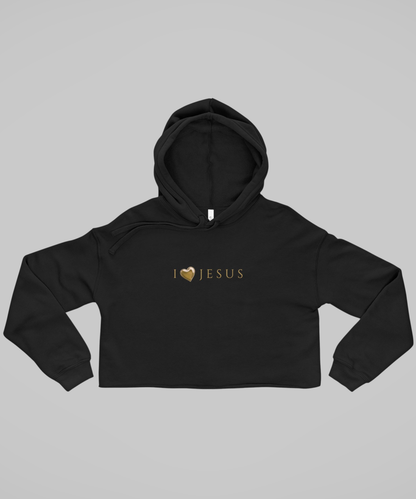 ✝️  I ❤️ Jesus Cropped Hoodie — Minimal Faith Statement