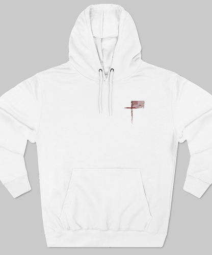 ✝️ Minimalist American Flag Hoodie — Subtle Distressed Faith & Freedom Pullover