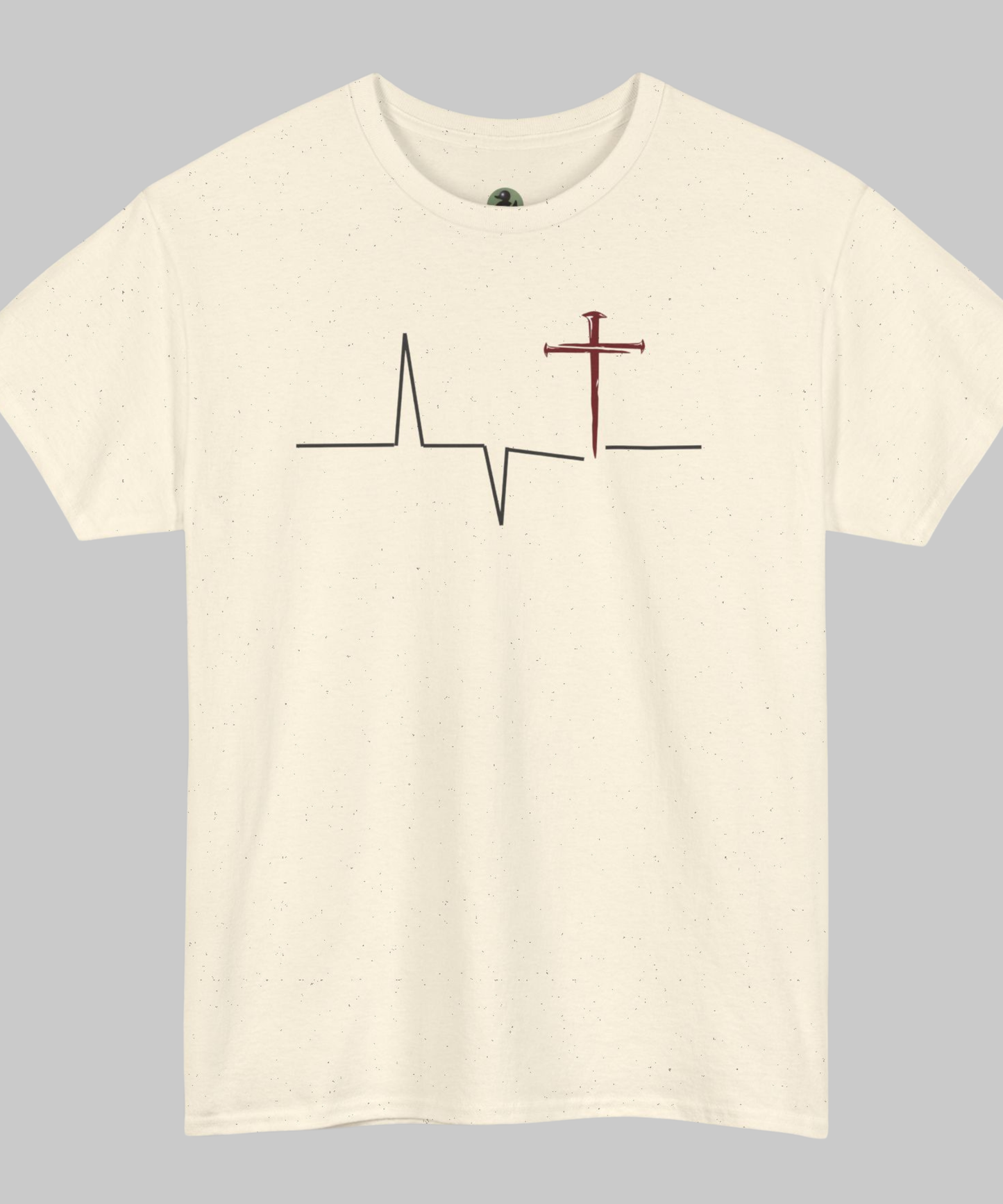 ✝️ Heartbeat Cross Tee — Faith-Inspired Minimalist T-Shirt