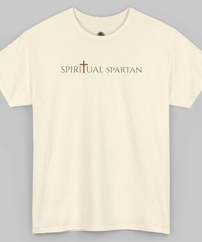 ✝️ Spiritual Spartan Tee — Minimal Faith Cross T-Shirt