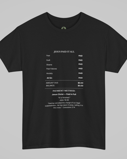 ✝️ Jesus Paid It All - Receipt Tee