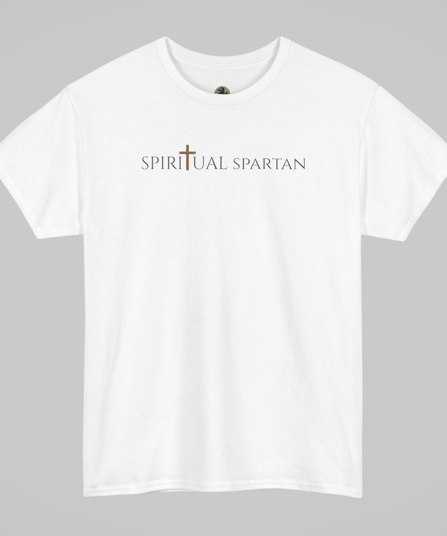 ✝️ Spiritual Spartan Tee — Minimal Faith Cross T-Shirt